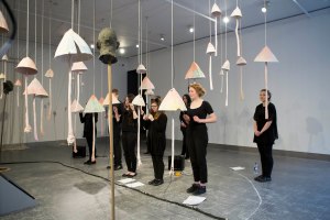 'Hold Fast, Stand Sure, I scream a revolution', Serena Korda, performance, Reid Gallery GSA (2016) Photo: Alan Macateer