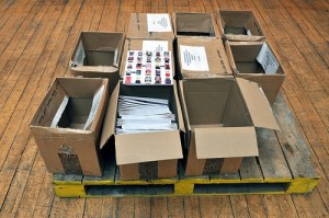 Installation view of the publication 'You Me Us and Them,' by Eva Merz, publication. The Glasgow School of Art