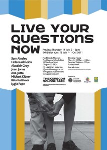 Invitation, 'Live Your Questions Now', GSA (2011) design: Sarah Tripp