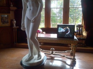 ‘Mercantile Portraits’, Siniša Labrović (2005) Performance on video. Hospitalfield. Photo: Jenny Brownrigg