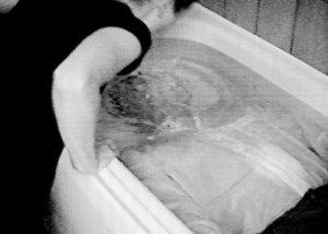 ‘Mouth to Mouth’, (1995), Smith/Stewart, single black & white security monitor installation + amplified sound. Looped. Courtesy the artists.