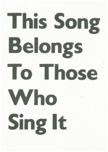'This Song Belongs to Those Who Sing It', Michael Stumpf (2014). Leaflet, cover. 
