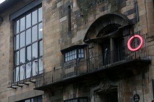 'Ring', cast acrylic resin, 2014. Michael Stumpf. Mackintosh building Director's Balcony.
