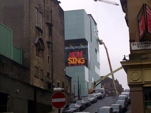 'NOW SING', Michael Stumpf (2014). View from Sauchiehall Street, Glasgow Photo: James Dean