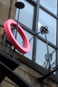 'Ring', Michael Stumpf (2014). Cast acrylic resin. Mackintosh Building, Director's Balcony, GSA. Photo: Janet Wilson.