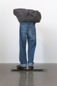 'Sound of Silver', Michael Stumpf (2010). Recyled fabric, acrylic resin, denim, tap-shoes, powder coated steel. Back view.