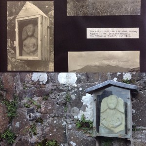 (t) detail from Violet Banks' photograph album, Royal Commission of Ancient & Historic Monuments Scotland Ref: PA244 (b) Photo: Jenny Brownrigg (2016)