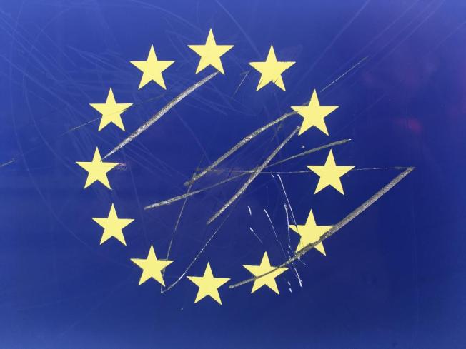 EU Flag Symbister Harbour